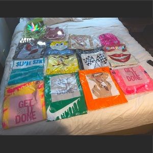 Custom made ranges from clothes to car vinyls etc